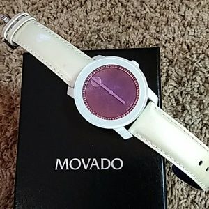MOVADO BOLD WOMAN'S WATCH WITH RED & PURPLE GEMS